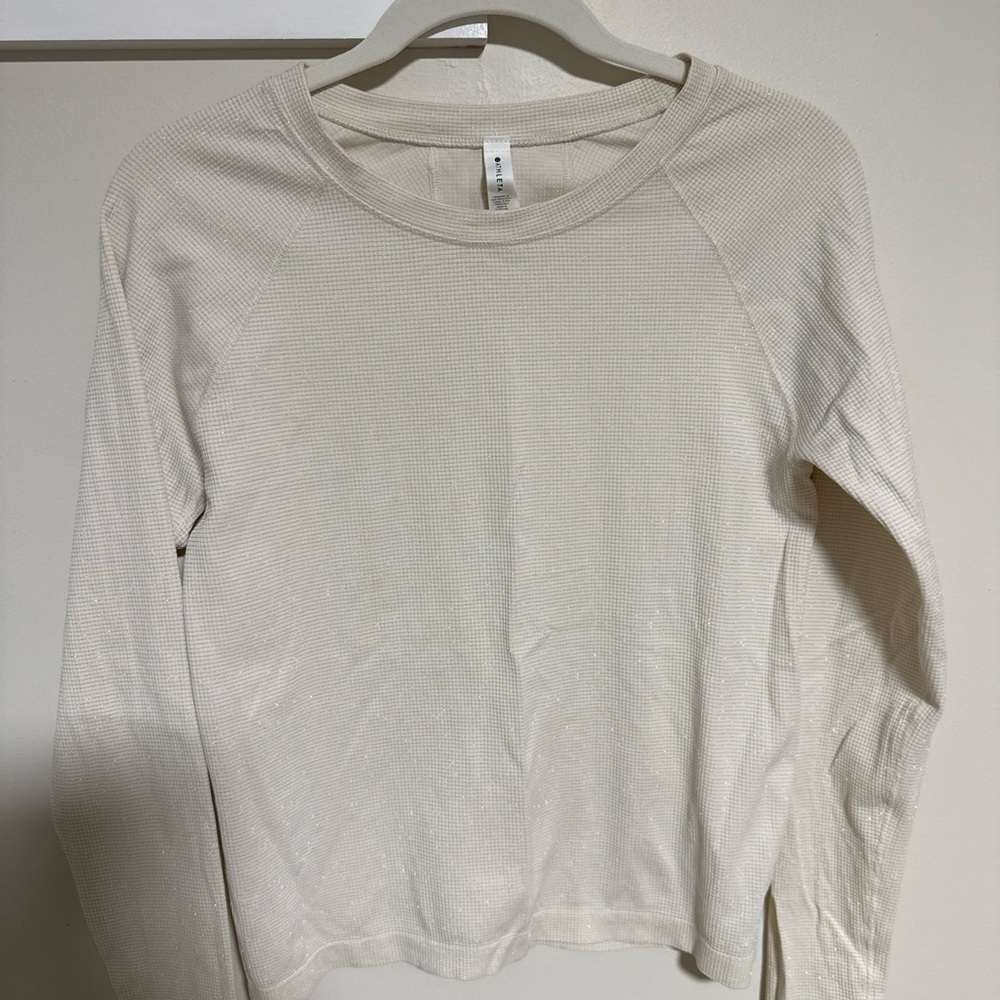 Athleta Textured Cream Top